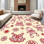 Red Day Of The Dead Characters Medallions Rug