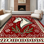 Crimson Horse Snowflake Garland Rug