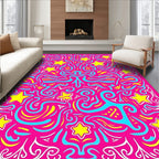 Pink Yellow Blue Whimsical Stars Rug