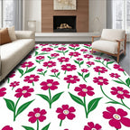 Crimson Floral Field Repeat Rug