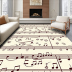 Retro brown musical notes on cream Rug