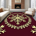 Burgundy Cream Medallion Floral Rug