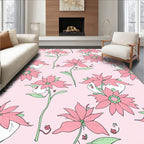 Pink Floral Bloom Garden Rug