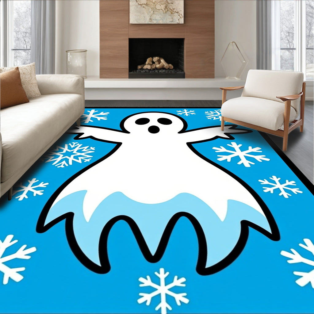 Spooky Snow Ghost Winterflakes Rug