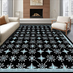 Black And White Geometric Star Rug