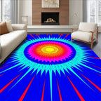 Radiant Sunburst Bloom Blue Rug