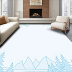 Winter Forest Mountains Landscape Rug