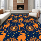 Orange Deer Starry Sky Art Rug