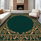 Gold Leaf Golden Vine Border Rug