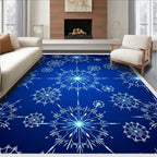 Winter Blue Snowflake Radiance Rug