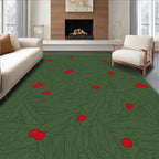 Forest Green Berry Pine Branch Rug