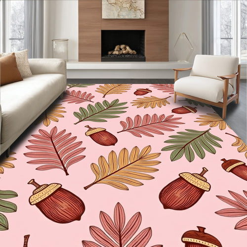 Autumn Oak Acorn Leaf Spaced Rug