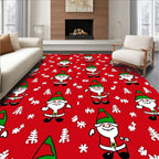 Merry Red Gnome Winter Holiday Rug