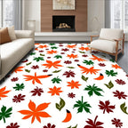 Autumn Maple Leaf Cluster Arrangement Rug
