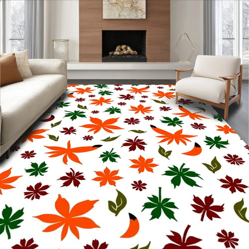 Autumn Maple Leaf Cluster Arrangement Rug