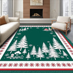 Winter Forest White Trees Snowflake House Rug