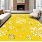 Golden Yellow Snowflake Collection Rug