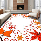 Autumn Leaves Swirl Border Rug