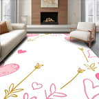 Pink Heart Arrow Arrangement Rug