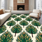 Forest Green Pine Needle Repeating Rug
