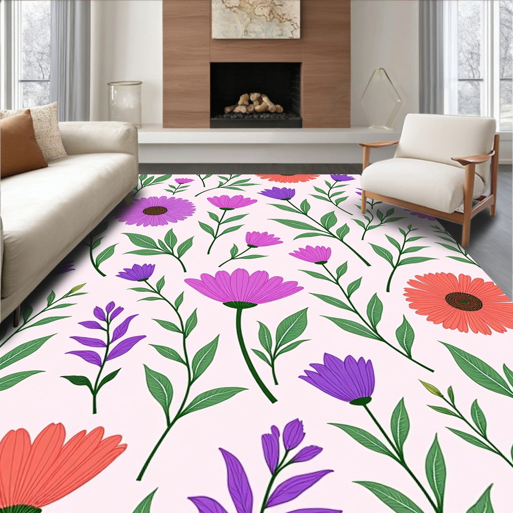 Spring Meadow Floral Garden Rug