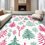 Whimsical Evergreen Coral Branches Rug
