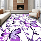 Purple Butterfly Swirl Garden Rug