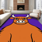 Whimsical Highland Cow Purple Rug
