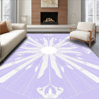 Lavender Sunburst Floral Medallion Rug