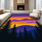 Sunset Mountain Pine Silhouette Vista Rug