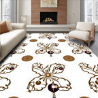 Ornate Brown Butterfly Medallion Rug