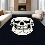 Monochromatic Skull Portrait Rug
