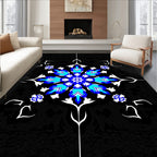 Classic Cobalt Teal Medallion Centerpiece Rug