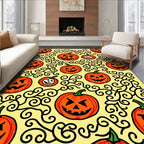 Orange Jack O Lantern Swirls Rug