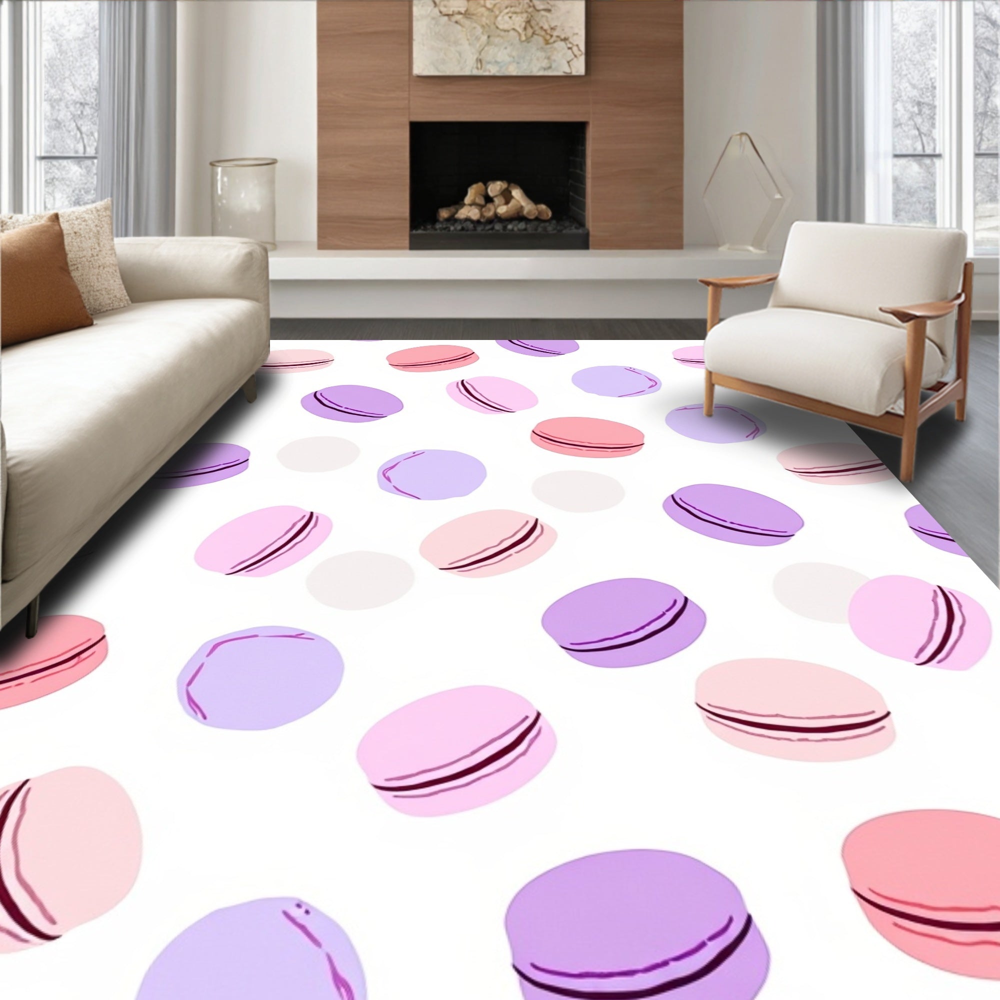 Sweet Pastel Macaron Scattered Arrangement Rug