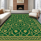 Emerald Gold Floral Arabesque Rug