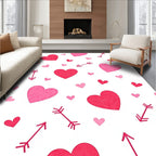 Pink Hearts and Arrows All Over Rug
