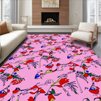Whimsical Red Blue Abstract Forms Rug