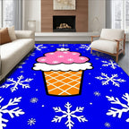 Pink Ice Cream Snow Flake Shower Rug