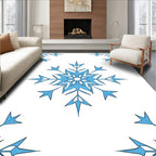 Light Blue Winter Snowflake Repeating Pattern Rug