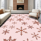 Rustic Brown Snowflake Cluster Background Rug