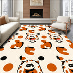Whimsical Orange Creature Polka Dot Rug