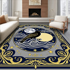 Dark Raven Moon Celestial Night Rug