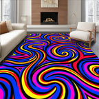 Vibrant Swirl Triangles Psychedelic Rug