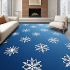 White Winter Snowflake Gradient Rug