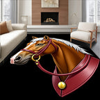 Majestic Chestnut Horse Portrait Rug