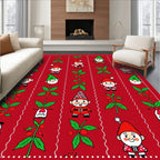 Red Festive Gnome Holly Berry Garland Rug