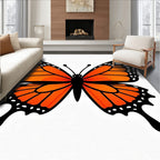 Vibrant Monarch Butterfly Wing Rug