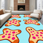 Playful Star Cookies Pink Polka Dots Rug
