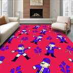 Purple Soldier Candy Cane Holly Red Rug